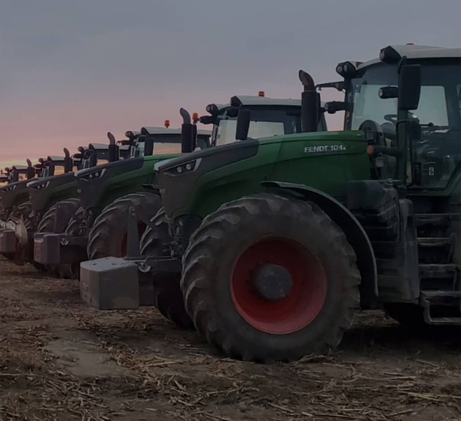 Lineup of Fendt Tractors